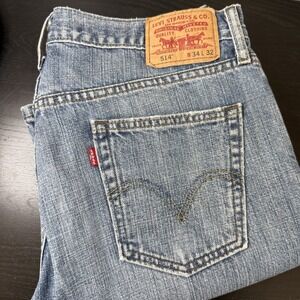 Vintage Levis 514 Jeans Mens 36x30 Fits 34x33 Slim Straight Y2K Red Tab Denim